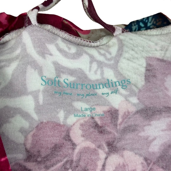 Soft Surroundings Salvadora Faux Wrap Dress L Maxi  Floral Multicolor 3/… - Picture 10 of 16